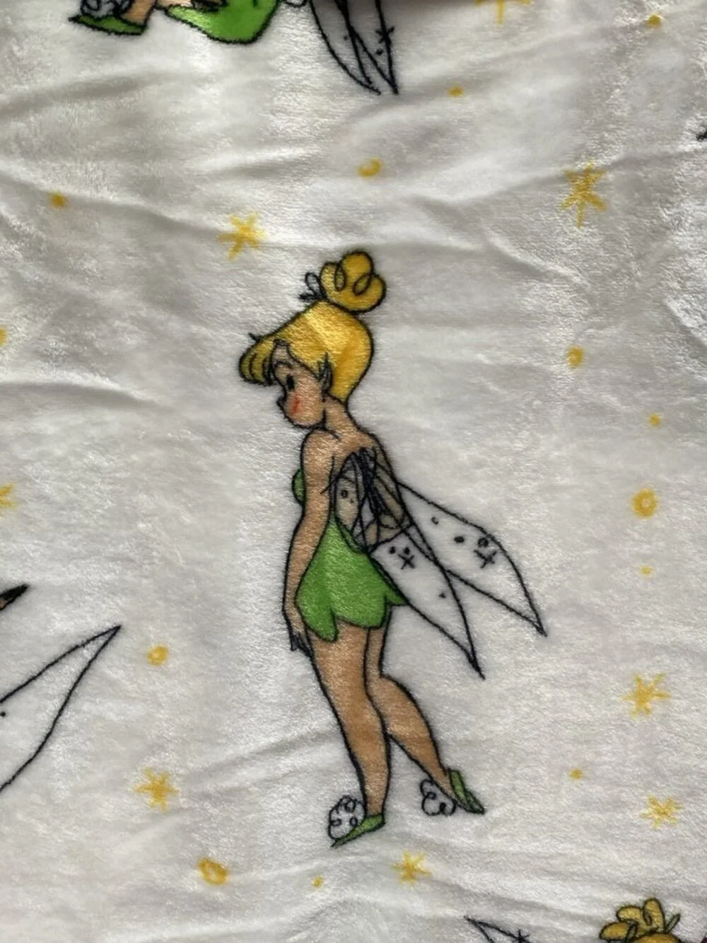 Disney TinkerBell Poses White‎ Soft Throw Blanket 50” X 70” VIRAL NEW